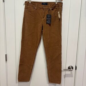 Lucky Brand NWT Sofia Skinny Corduroy Pants Women's Size 14/32 Midrise Brown